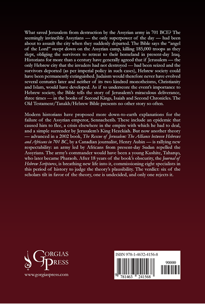 Gorgias Press. Jerusalem's Survival, Sennacherib's Departure, and the ...